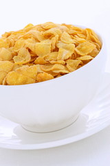 Healthy corn flakes breakfast