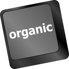 organic word on green keyboard button