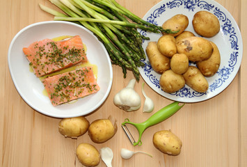 salmon fillet and potatoes ingredients
