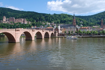 Fototapeta na wymiar Heidelberg Schloss Alte Brücke Heiliggeistkirche Jesuitenkirche