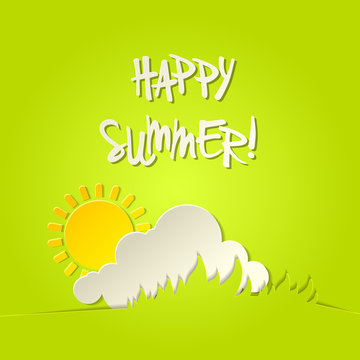Sunny happy summer vector bacground card