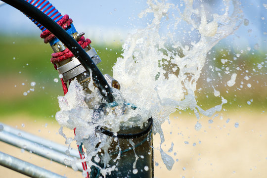 Cleaning newly constructed water bore or well