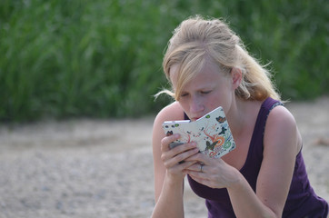 Girl using cellphone