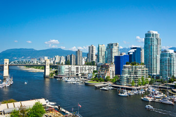 Fototapeta premium Piękny widok na Vancouver, Kolumbia Brytyjska, Kanada