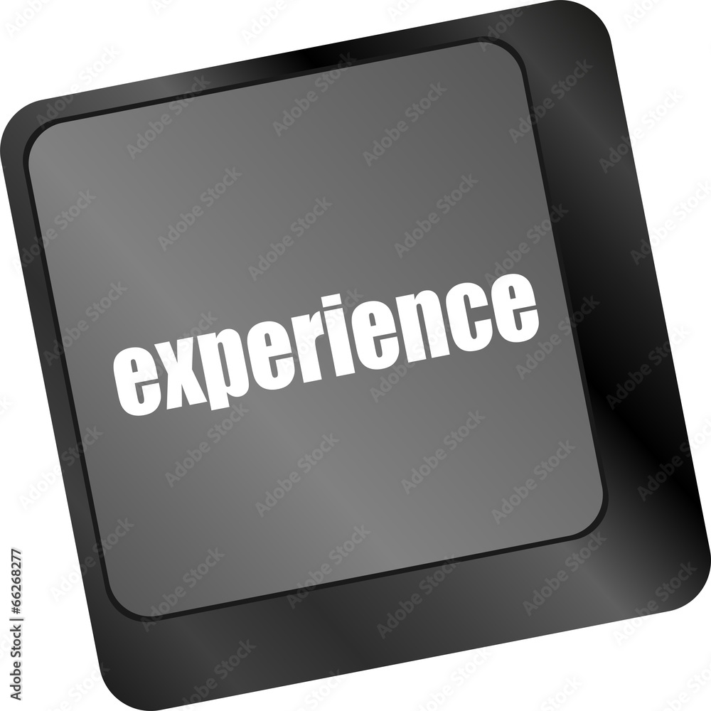 Poster experience word on computer keyboard key
