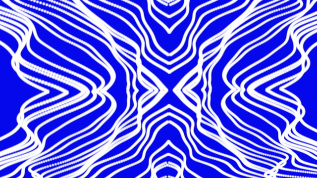 Waving white lines on a blue background