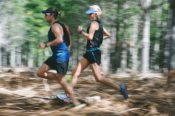 motion blur forest trail run