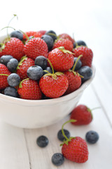 Fresh strawberry and blueberry