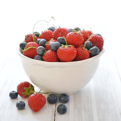 Fresh strawberry and blueberry