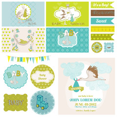 Baby Shower Stork Theme Set - for Party Decoration, Scrapbook