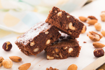 Chocolate brownie with nuts
