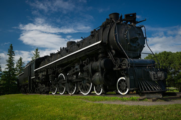 Fototapeta na wymiar Big, Black, 484 Style, Old Steam Train