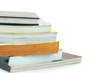 books stack isolated on white background