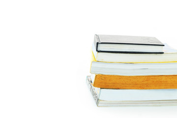 books stack isolated on white background
