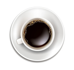 Vector Realistic Cup of Coffee Top View