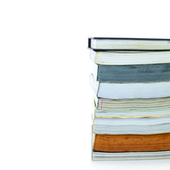 books stack isolated on white background