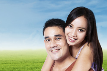 Cheerful couple in nature 1