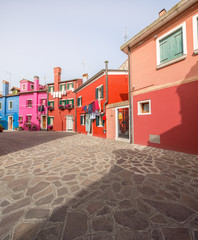 Fototapeta na wymiar Murano and Burano island, street with glass store