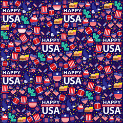 4th of July, American Independence Day seamless