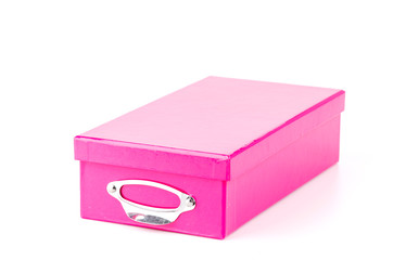 Pink box isolated white background