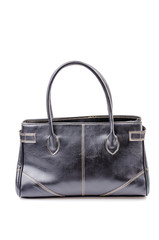 Woman leather bag isolated white background