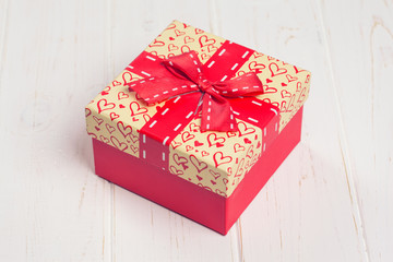 gift box on wooden background