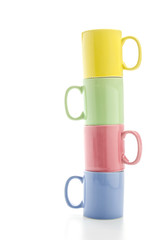 Color mug isolated on white