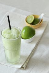 apple smoothies drinks on white background