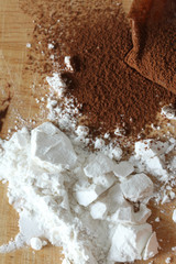 Cocoa powder and flour