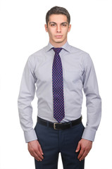 Fototapeta premium Male model with shirt isolated on white