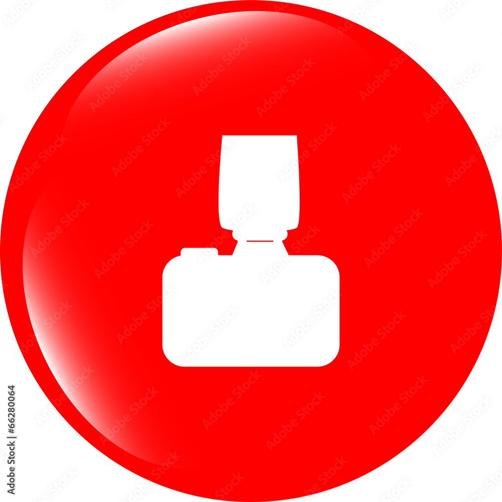 Poster camera application icon. camera lens design on white shape