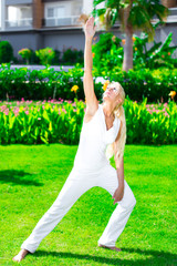 Physical education with young woman