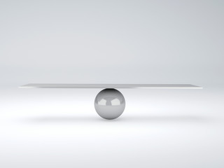 white seesaw. Balance concept