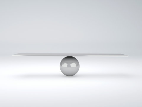 white seesaw. Balance concept © Mego-studio
