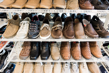 Variety  Shoes in the Shop.