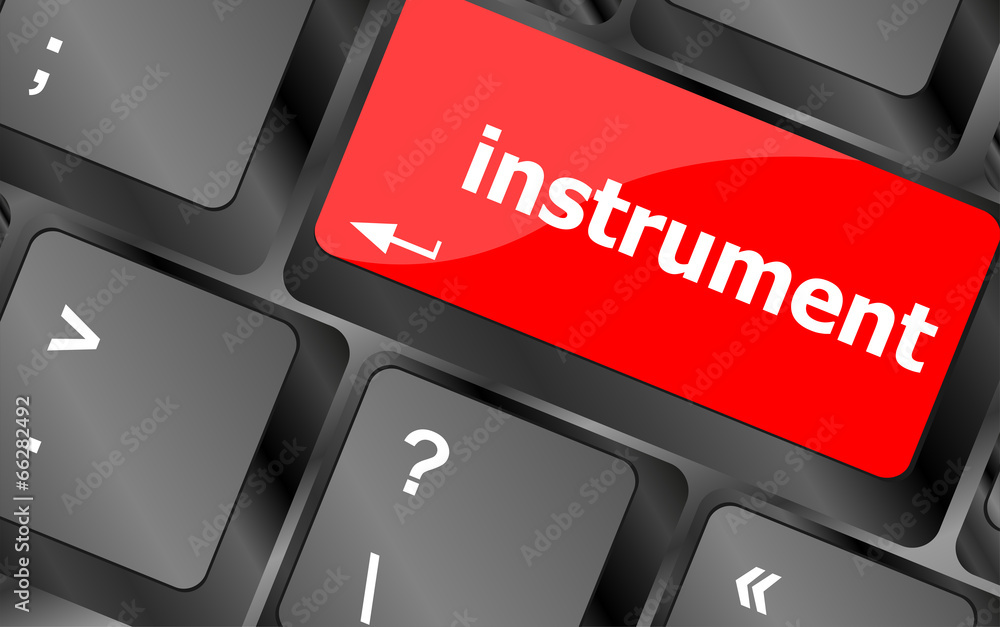 Poster close up view on conceptual keyboard keys - instrument