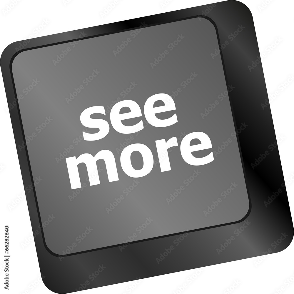 Poster computer keyboard with see more keypad, search concept