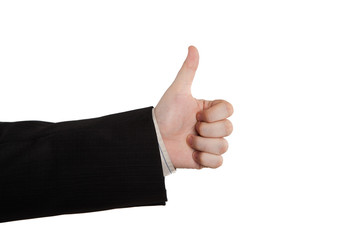 man's hand showing sign cool