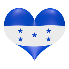 Honduran flag in 3D heart shape