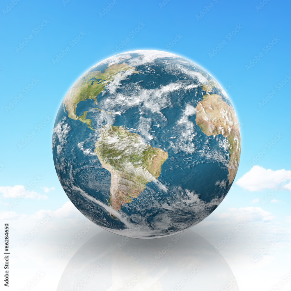 Canvas Prints planet earth on a cloudy background