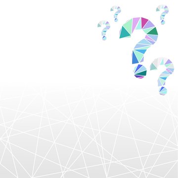 geometric question mark background and symbol in low poly style