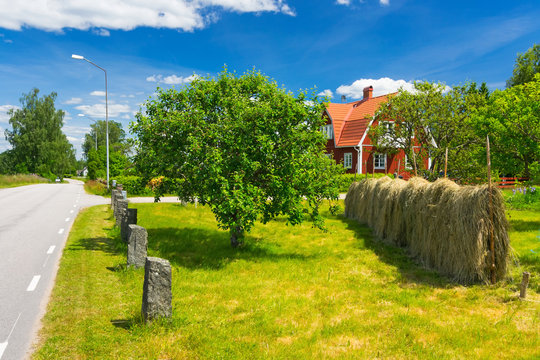 Summer colors of Swedish village