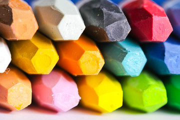 Oil Pastel Crayons on a white paper