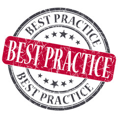 Best practice red grunge textured vintage isolated stamp