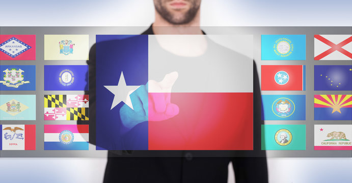 Hand pushing on a touch screen interface