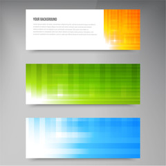 Set of modern vector banners with lines