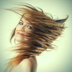 Woman's Long Hair Flying