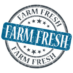 Farm fresh blue grunge textured vintage isolated stamp