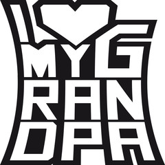 I Love My Grandpa Liebe Herz Logo