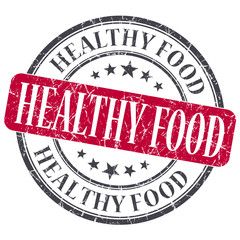 Healthy food red grunge textured vintage isolated stamp